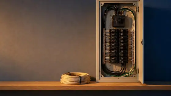 Breaker panel with neat wiring